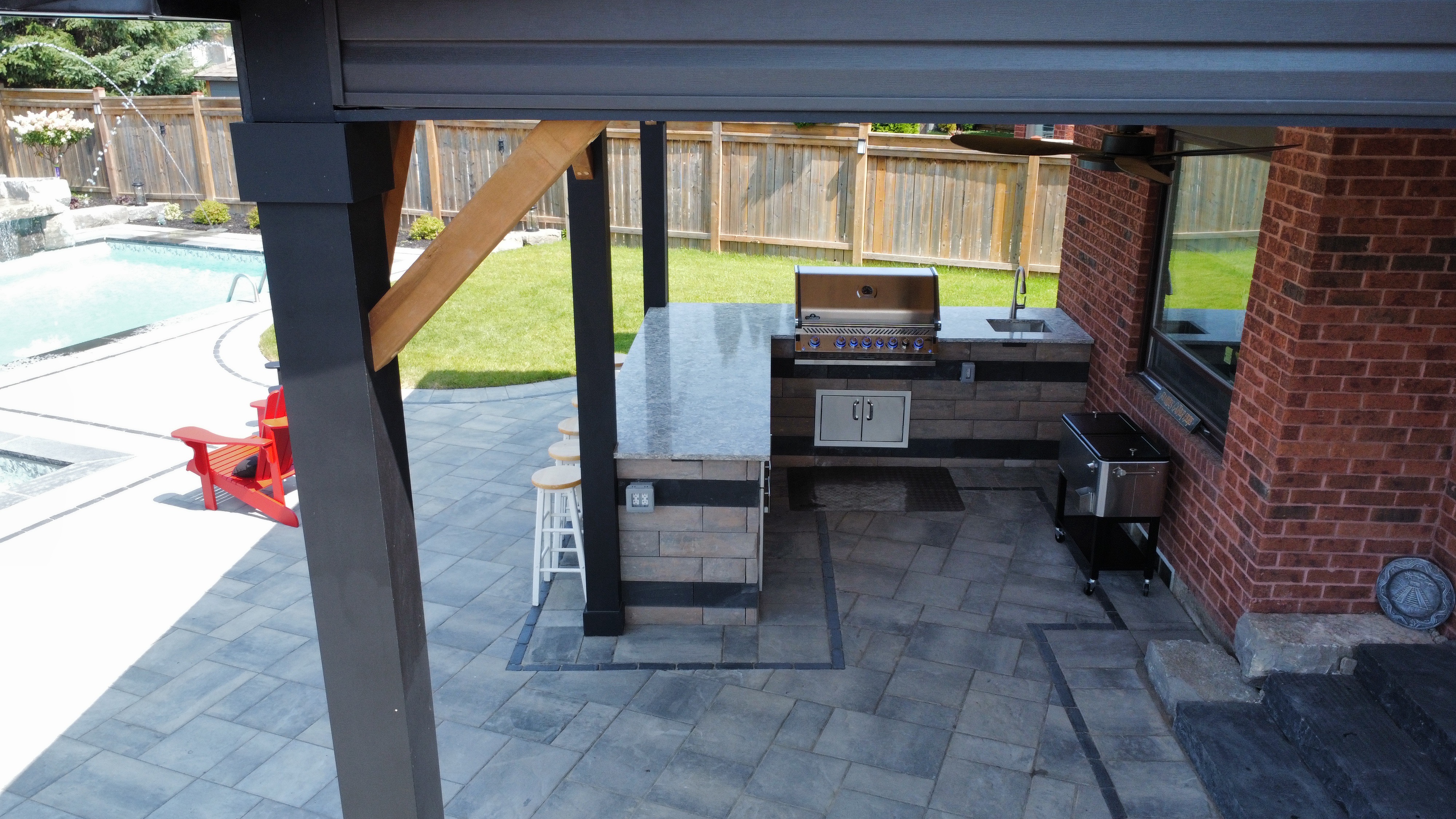 Aerial view of Brampton home renovation project completed by O'Connor Contracting